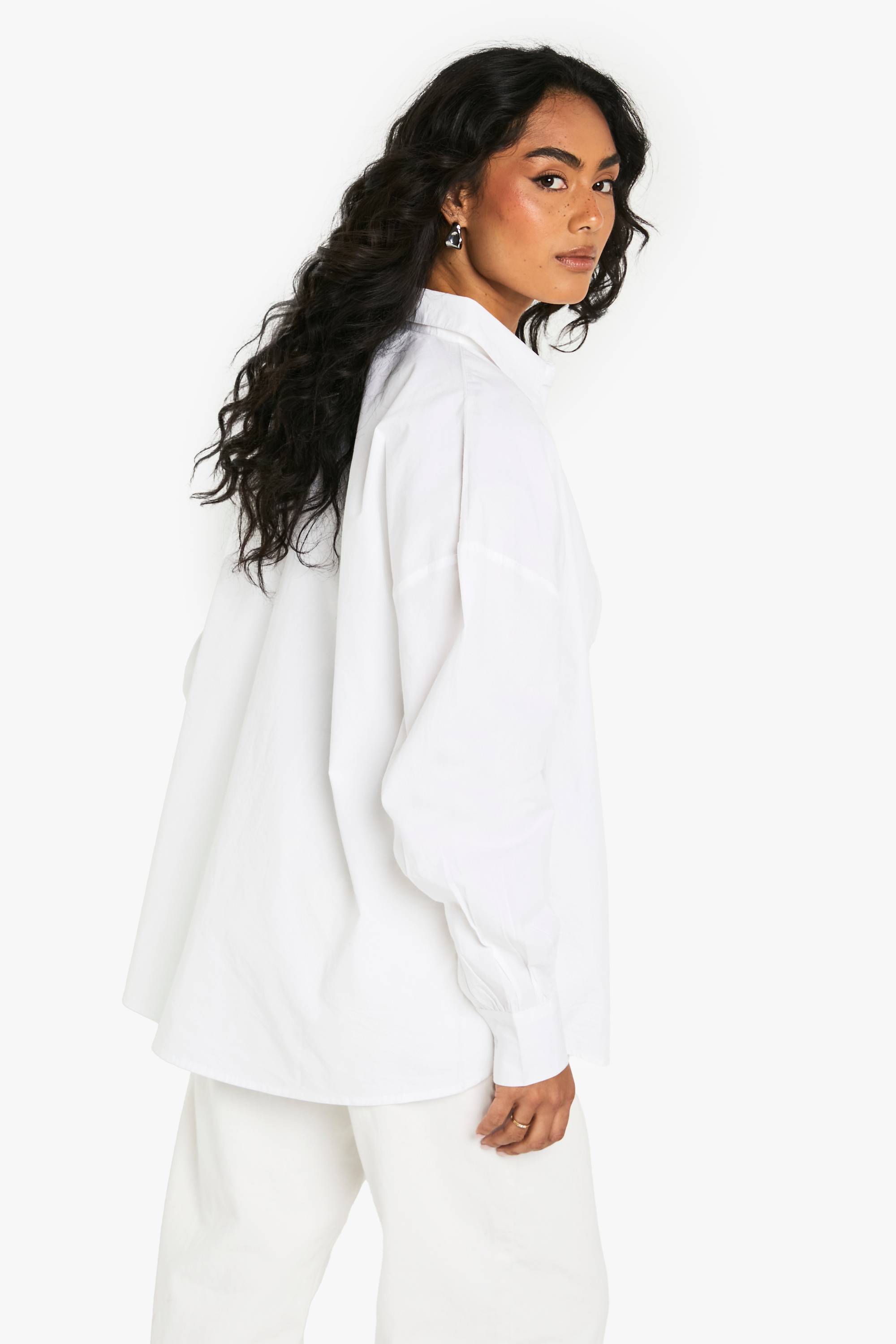 boohoo Chemise surdimensionnée en popeline de coton Boohoo Basics