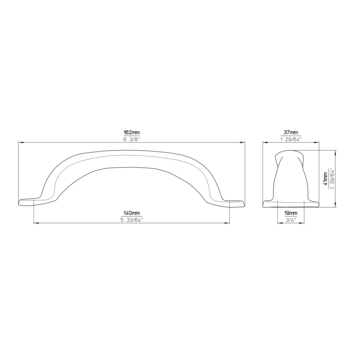 Greep Jade zwart 162mm