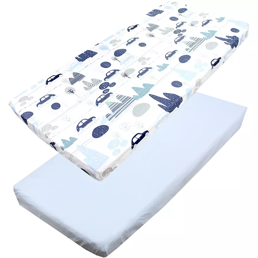 TupTam Baby Kinder Spannbettlaken 2er Pack blau