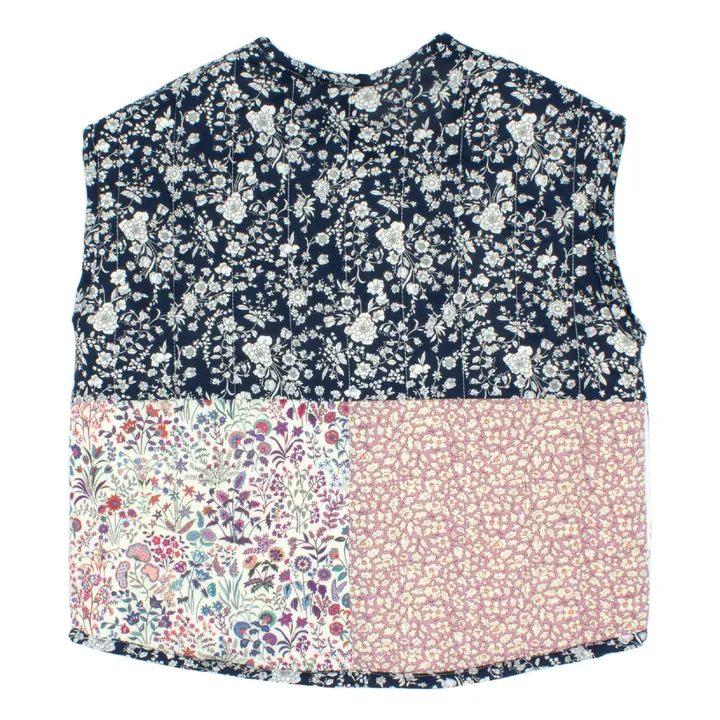 Esther Veste Sans Manches Matelassée Patchwork Devon | Bleu