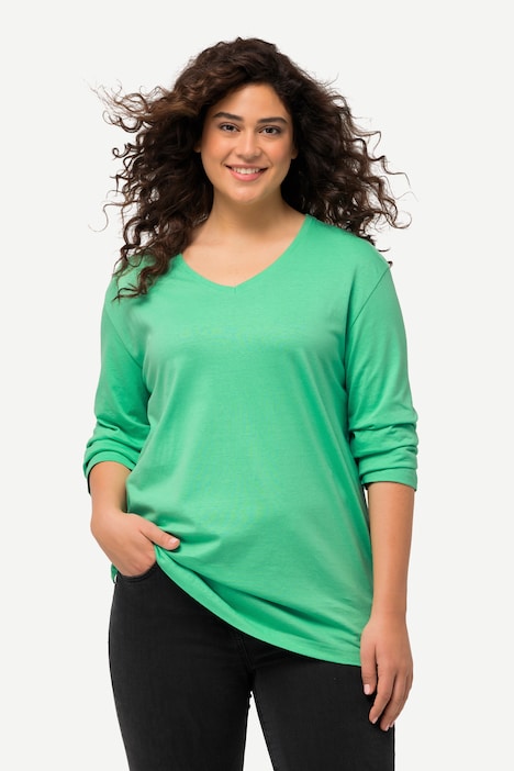 Shirt, V-Ausschnitt, Relaxed, Langarm