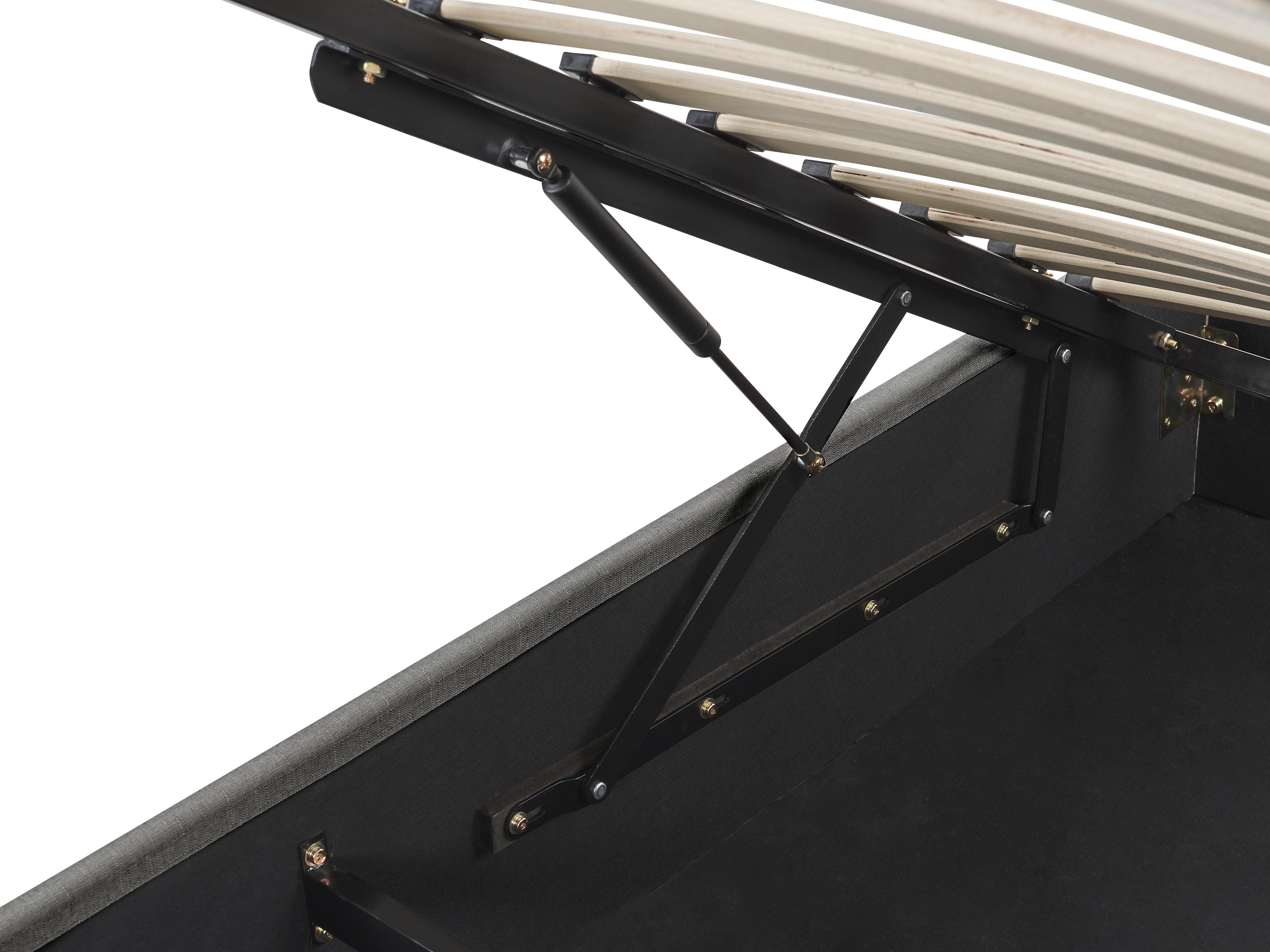 Opbergbed zonder hoofdbord Stof DINAN 140 x 200 cm Donkergrijs
