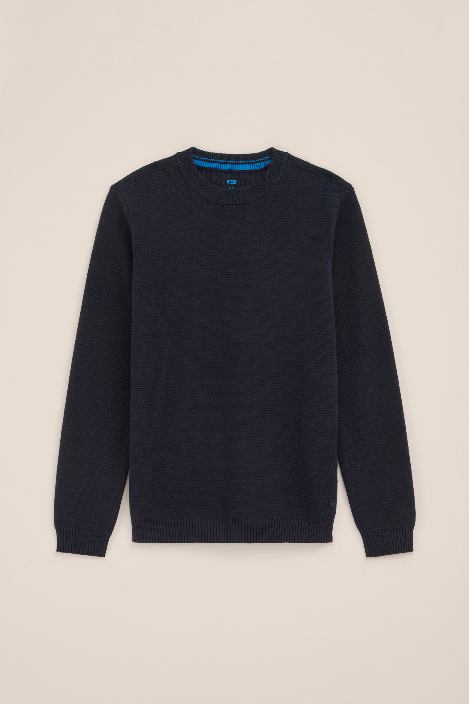 Jongens gebreide trui met ribstructuur WE Fashion Donkerblauw