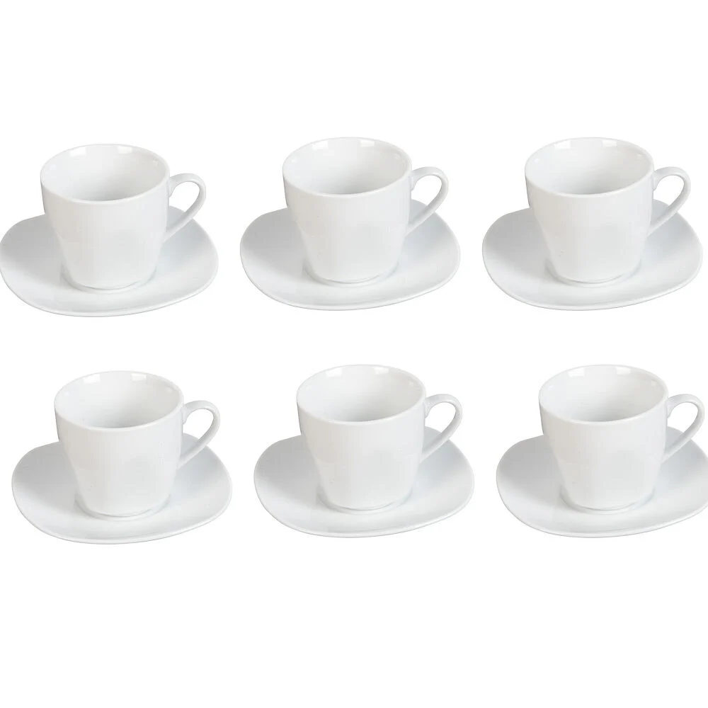 Tasse et sous tasse porcelaine blanc x6