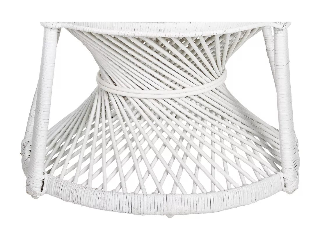 Chaise paon EMMANUELLE Rotin Blanc