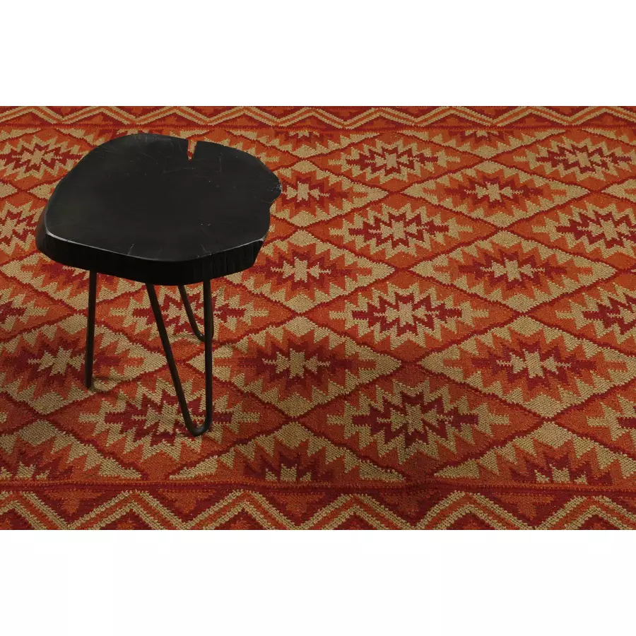 Green Looop Handweb-Teppich Clare rot