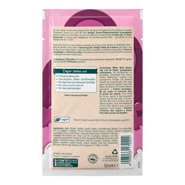 Kneipp Aroma-Pflegeschaumbad Schaum-Queen, 50 ml