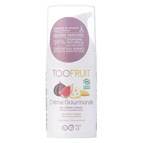 Toofruit Enfant Visage Crème Gourmande Nourrissante Banane Figue Bio 30ml
