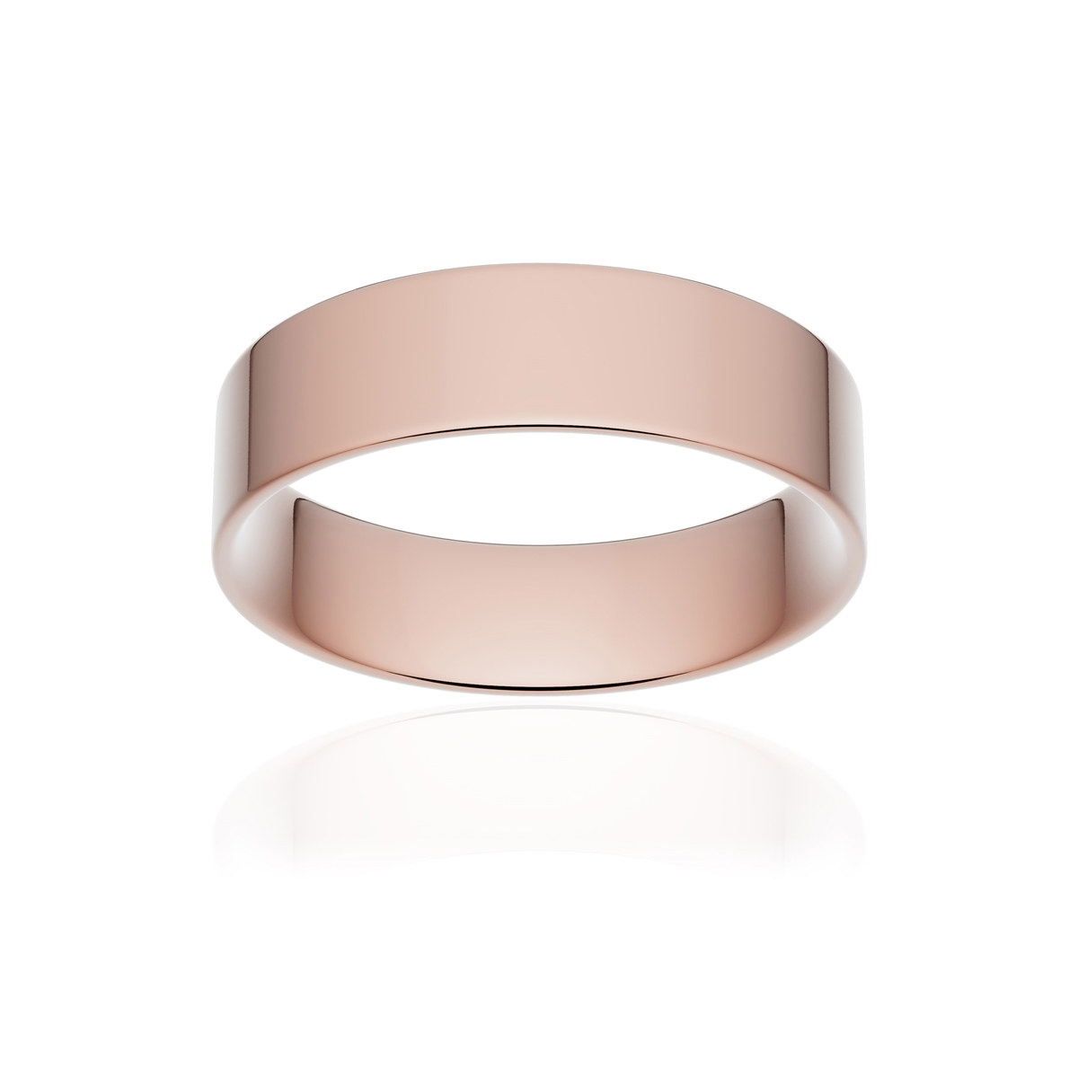 Alliance or 750 rose poli ruban plat confort 5,5mm