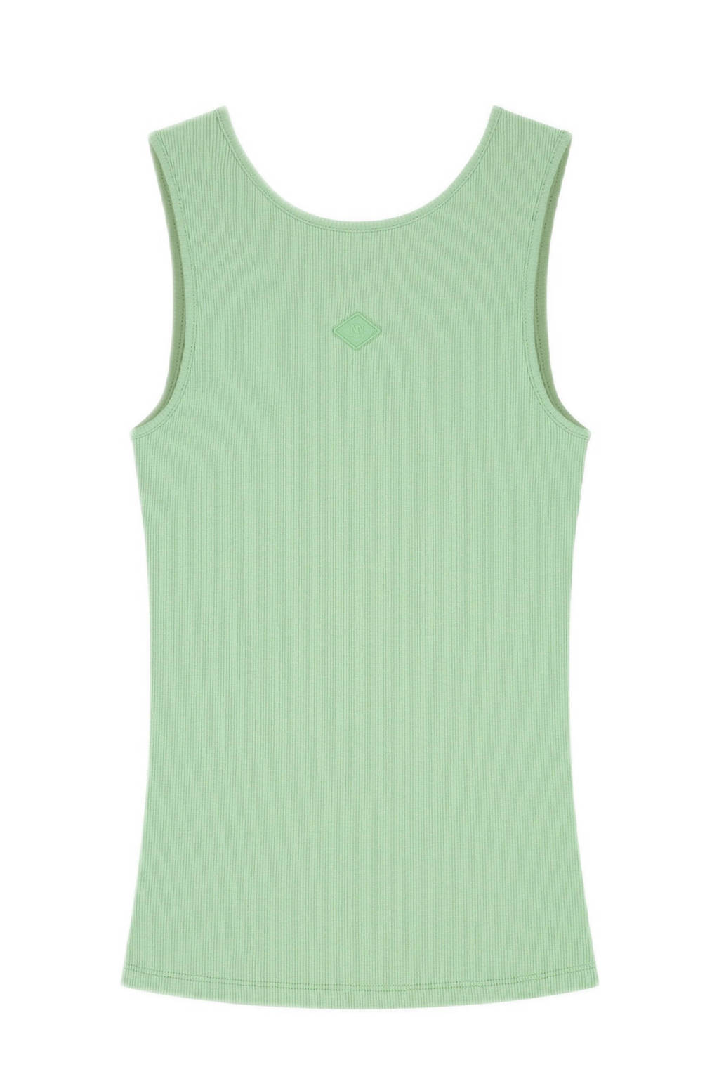 NIK&NIK ribgebreide top Bella met open rug zachtgroen
