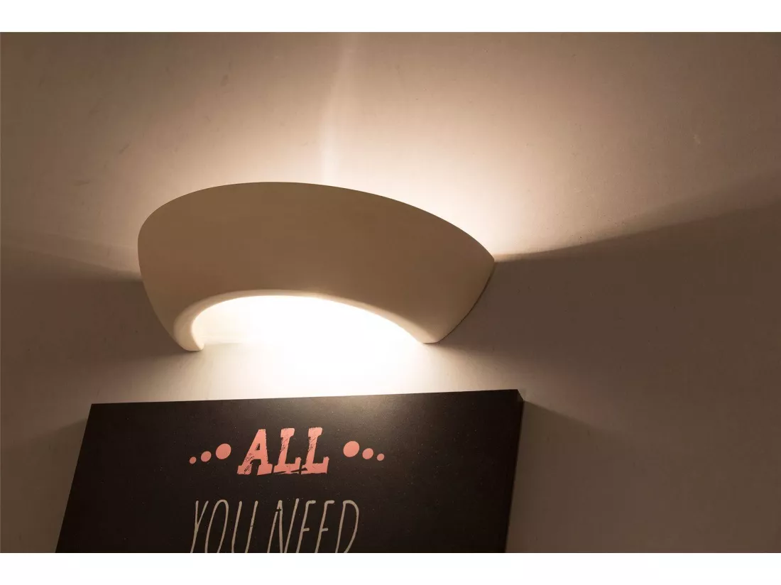 Sollux Applique murale à 1 ampoule en céramique blanche, E27