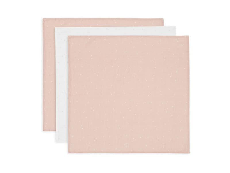 Jollein Mulltuch Nuscheli 3er Set Wild Rose 70 cm x 70 cm Multifunktionale Spucktücher