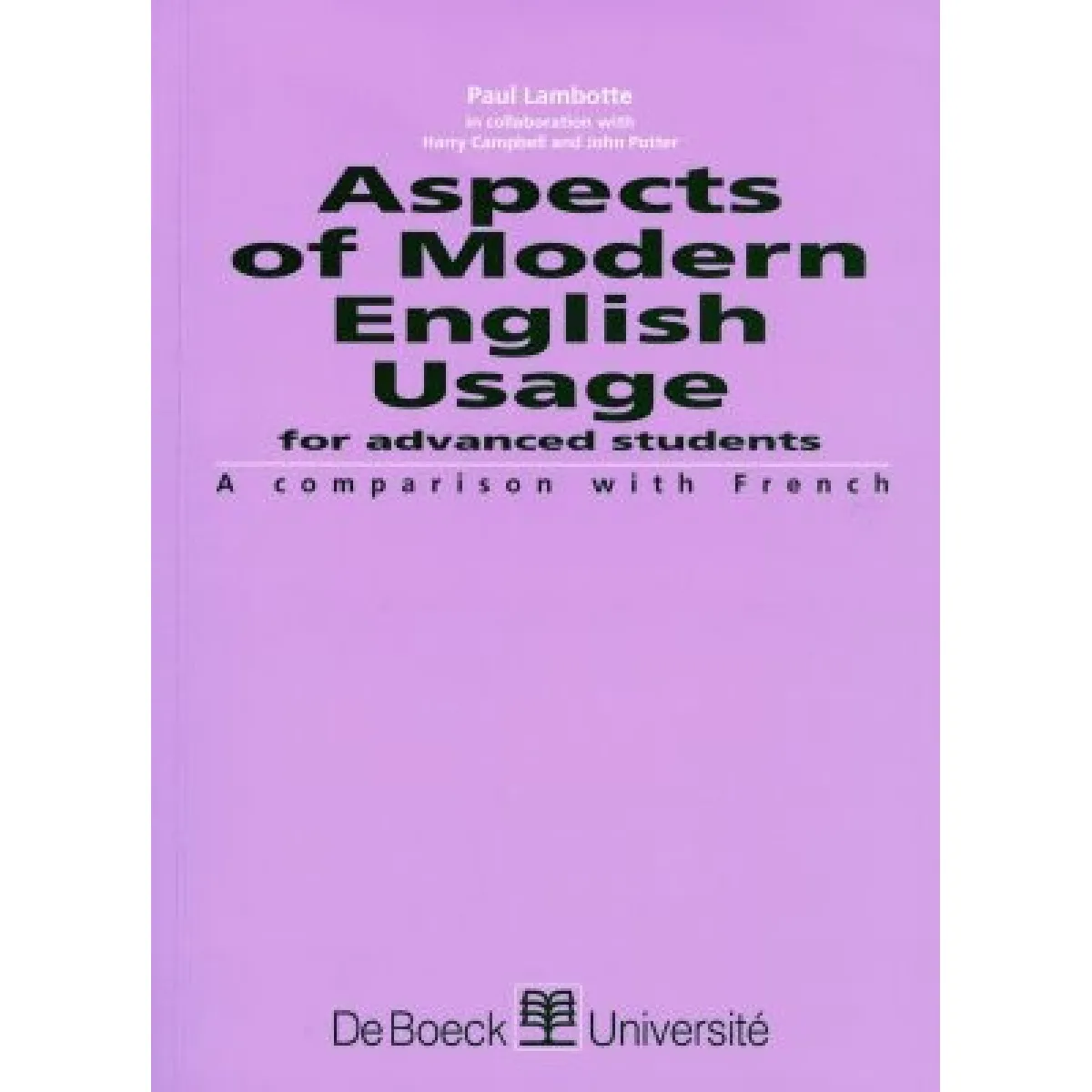 Aspects of modern English usage for advanced students : a comparison with French · Occasion