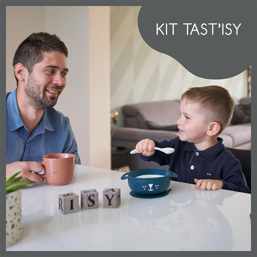 Coffret repas en silicone TAST'ISY 15-24 mois - Chien - Ecru