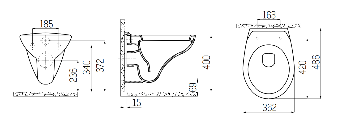 SaniGoods Basic toilet met bidet sproeier wit