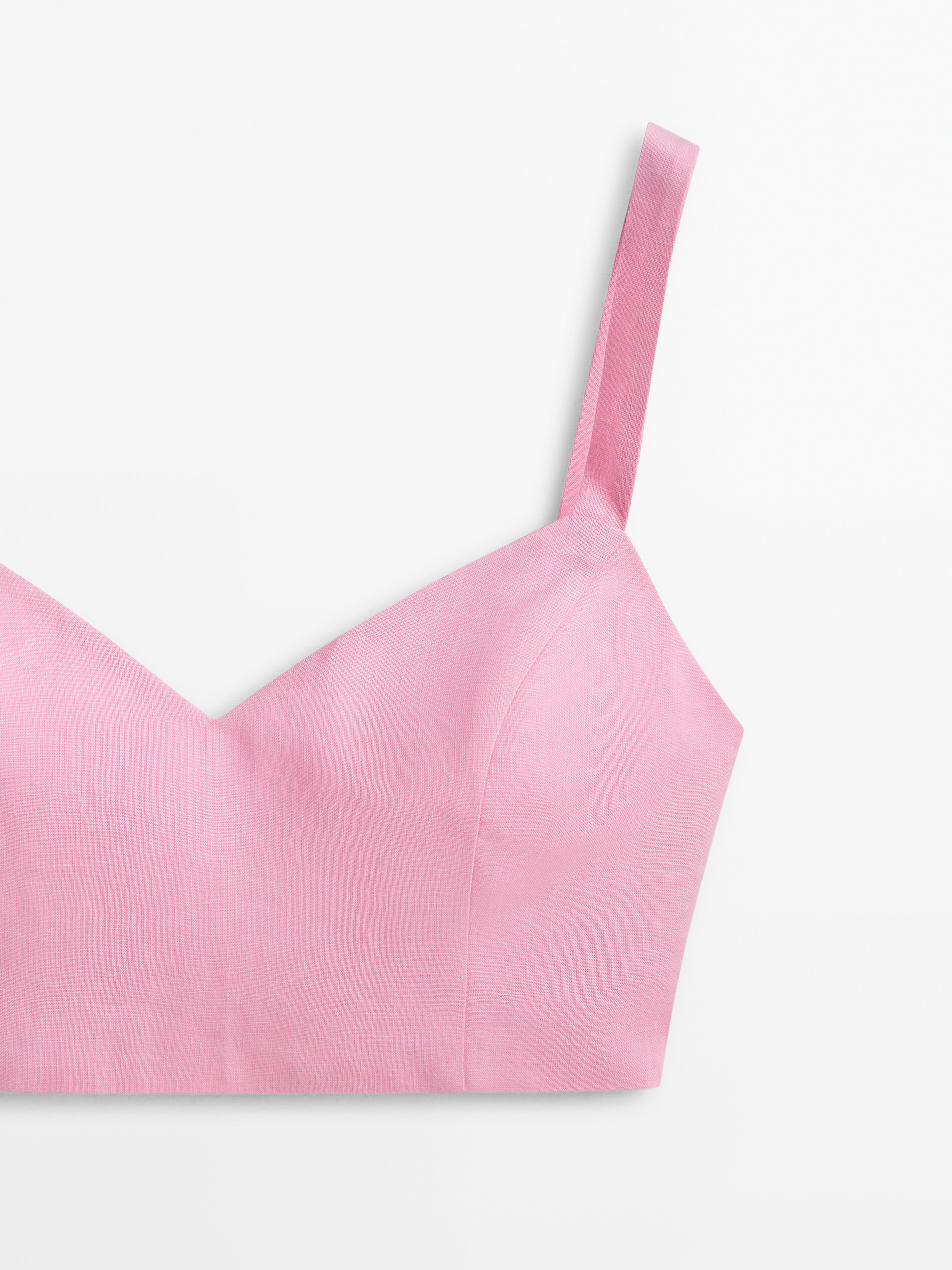 Top cropped de linho Tirantes - Studio - PINK