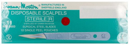 Scalpel S.m Disposabel Stérile N°11 10 Pièces