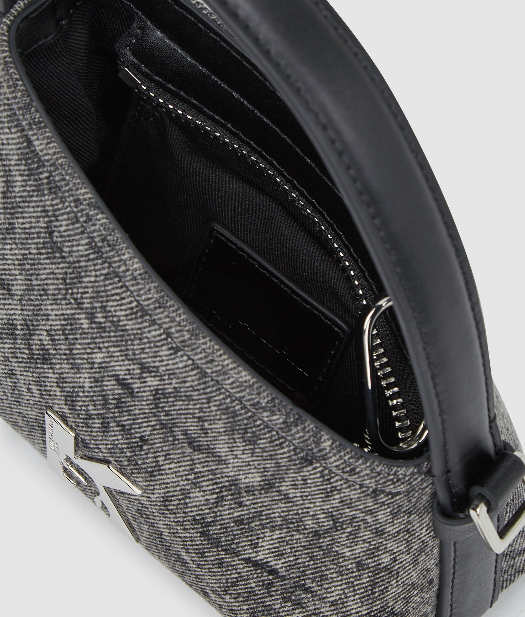 Geo mini denim crossbody tas