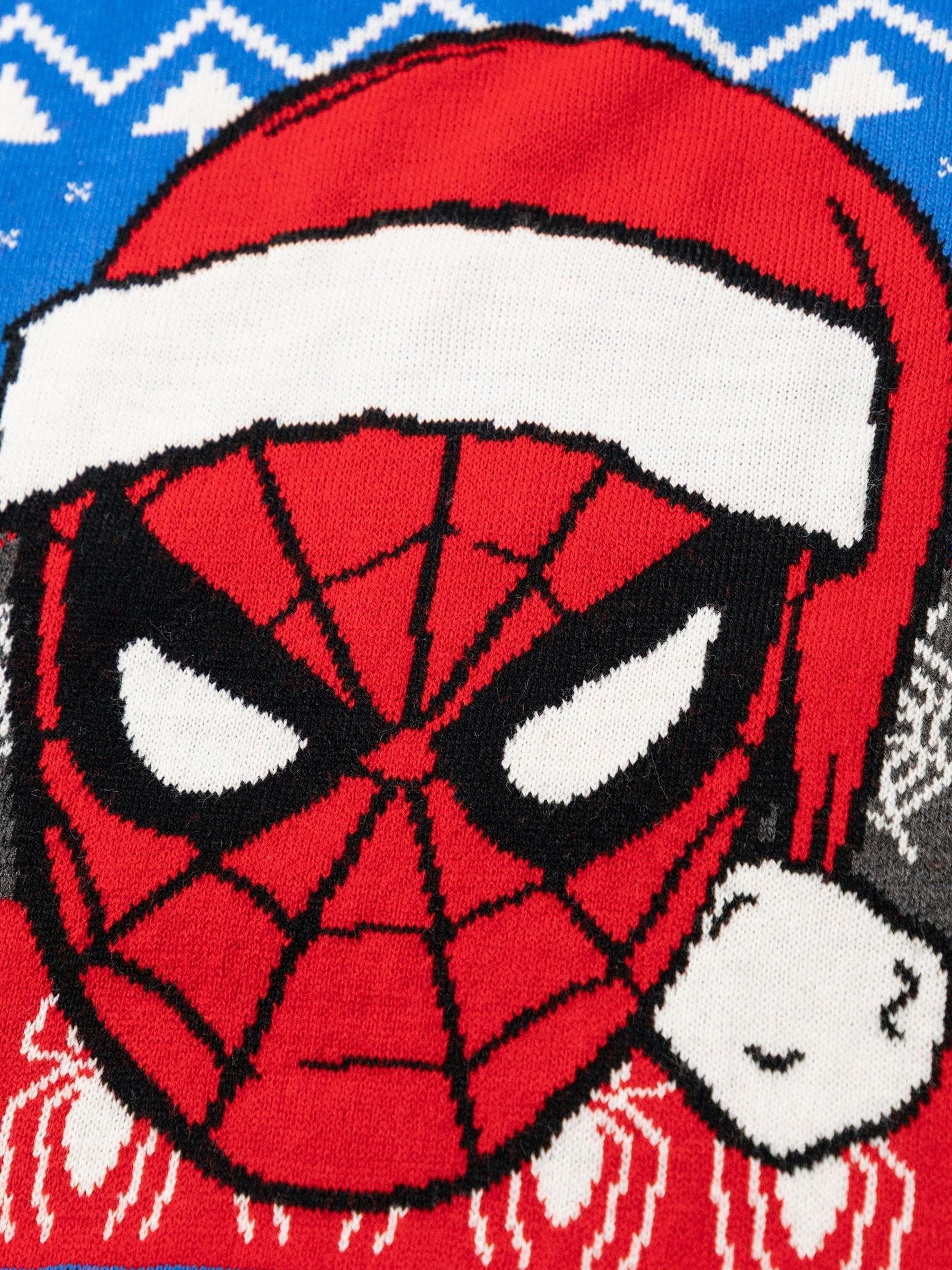 Vanilla Underground Spiderman Character Face Christmas Jumper