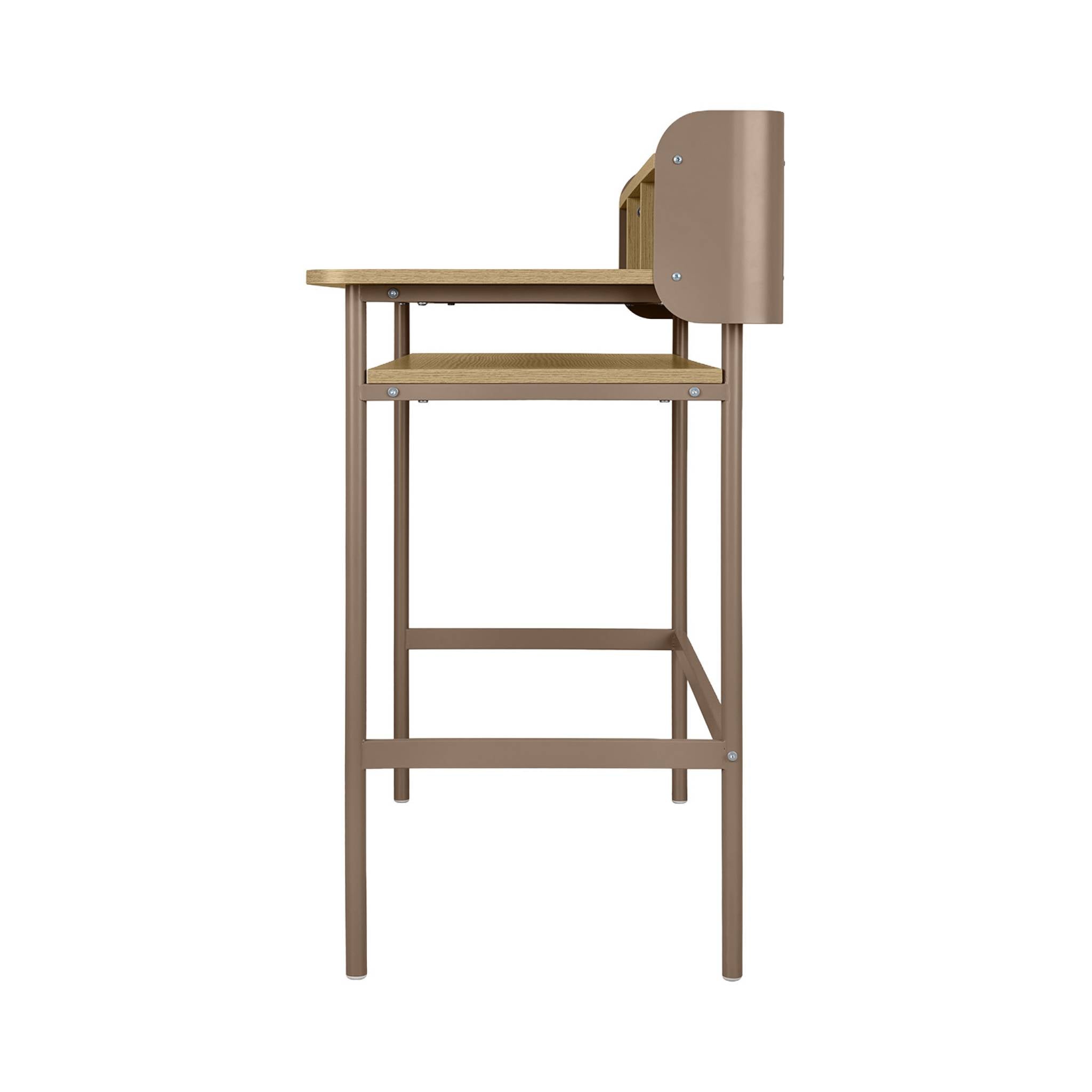 sweeek - Bureau met open opbergruimte metaal en houtdecor