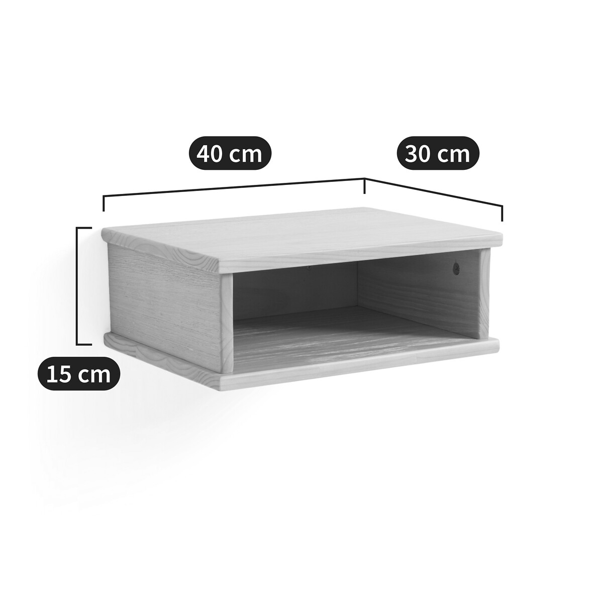 LA REDOUTE INTERIEURS<br>Mesa de cabeceira suspensa em pinho maciço escovado, Jalun