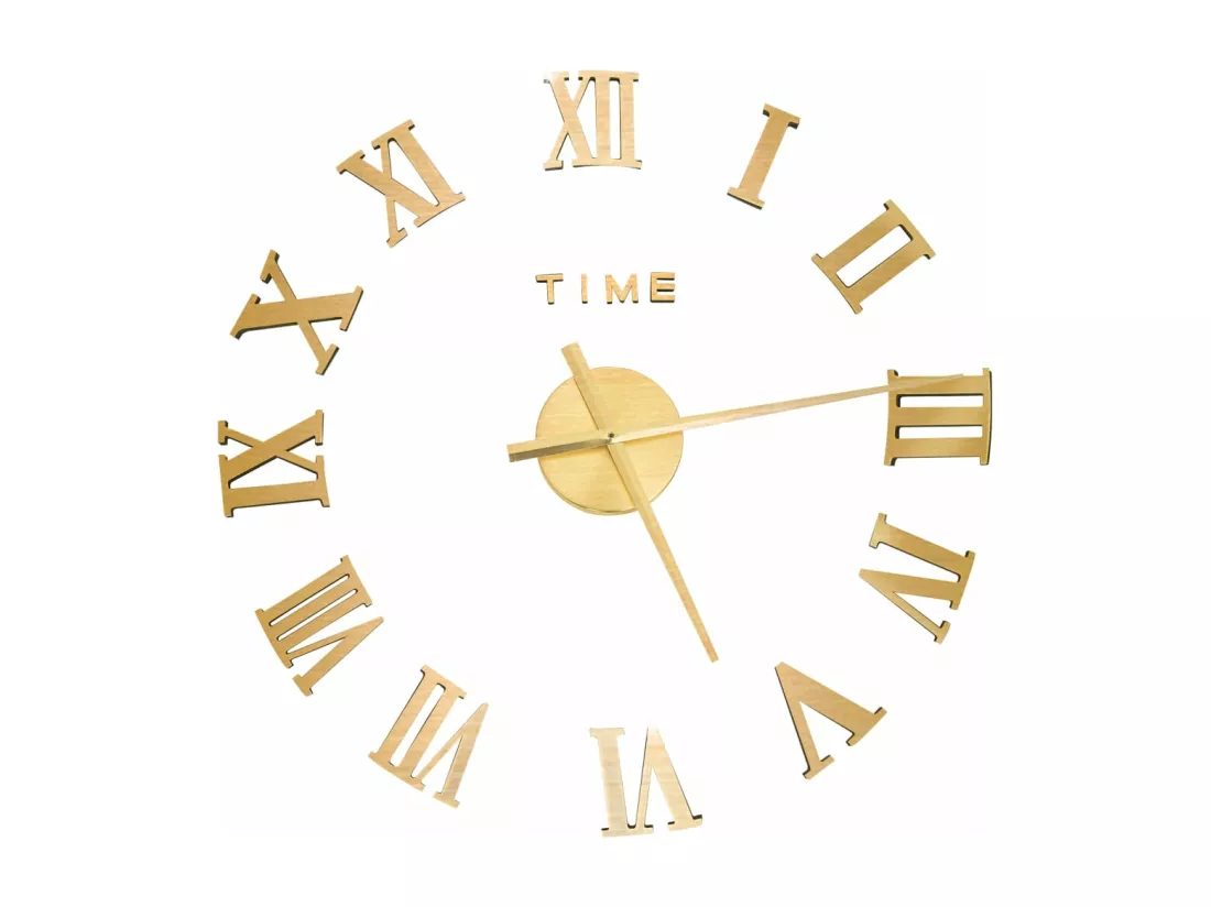 Horloge murale 3D Design moderne Doré 100 cm XXL