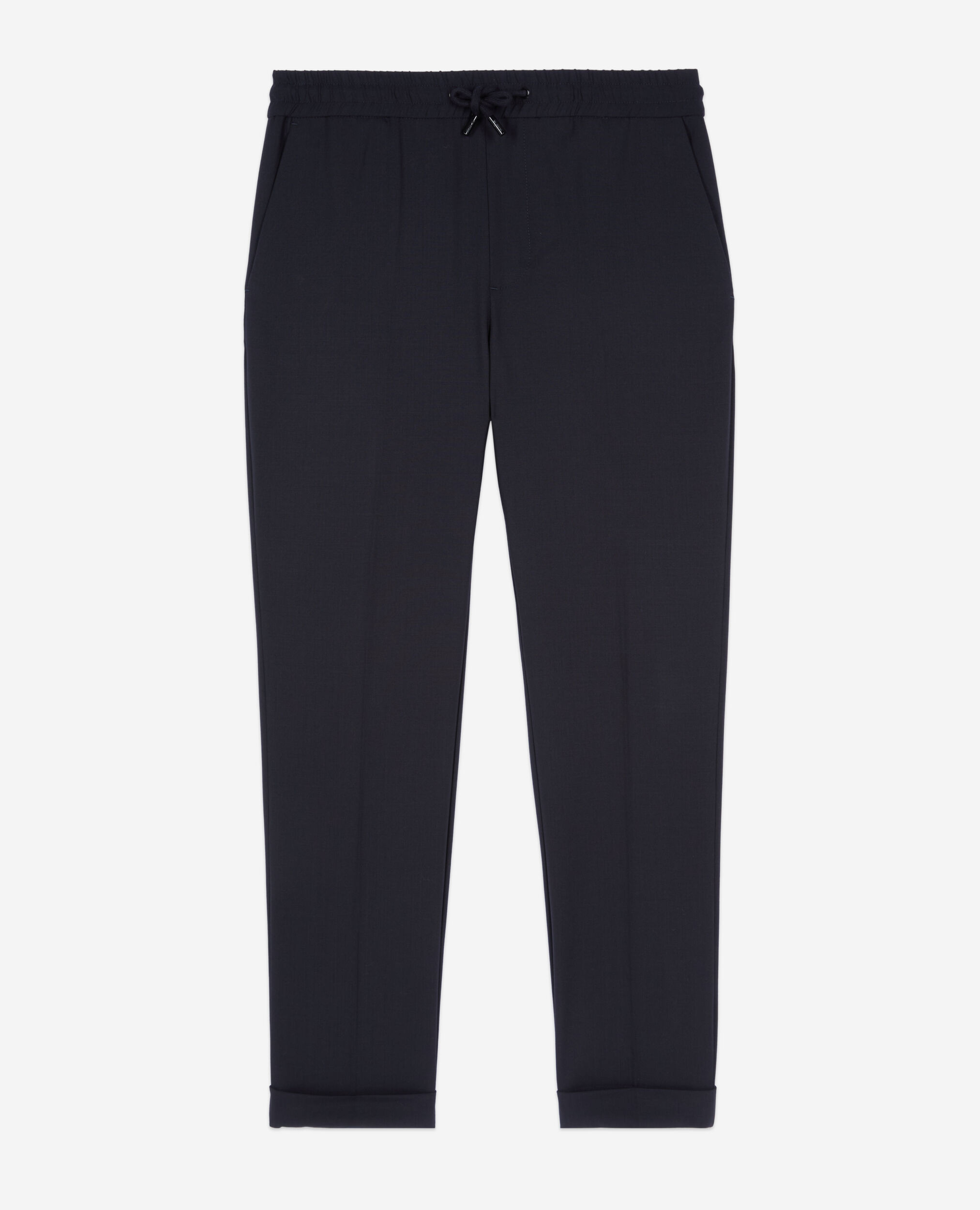 Pantalon en laine coupe droite noir