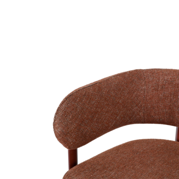 KARWEI eetkamerstoel Mae terracotta Bouclé stof met armleuning
