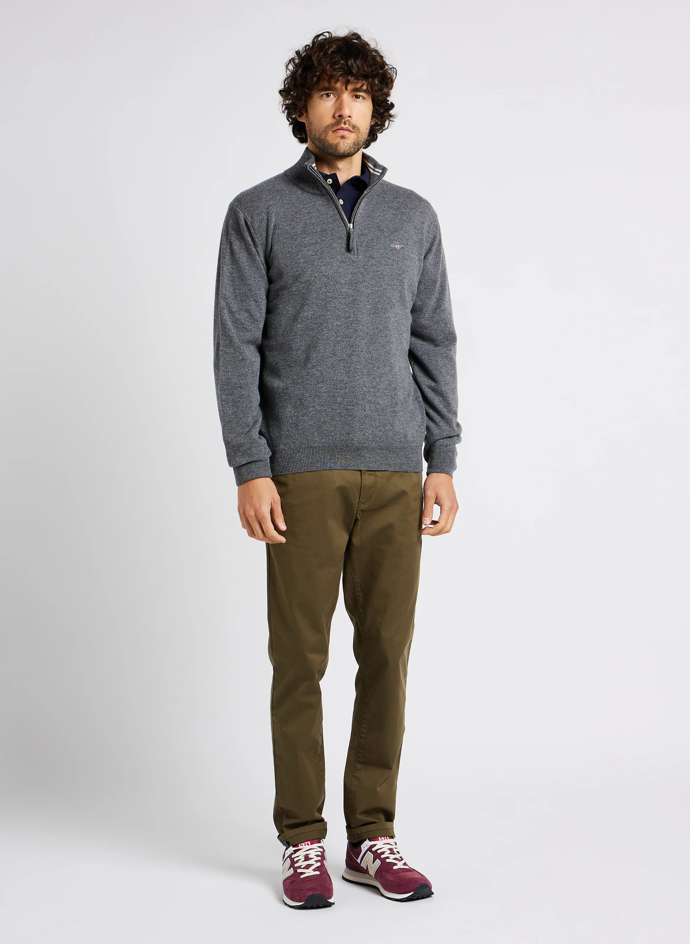 Polo en coton droit | Bleu
