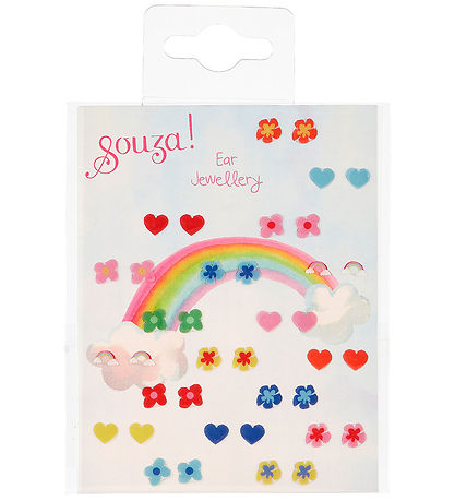 Souza Ohrringe Stickers - 19 Paar - Blumen/Hearts