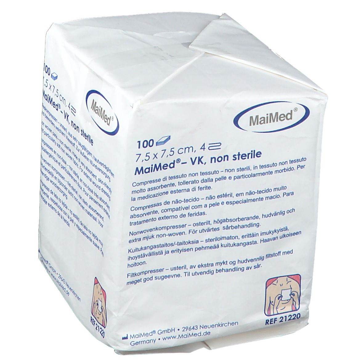 MaiMed® Vlieskompressen 7,5 x 7,5 cm unsteril