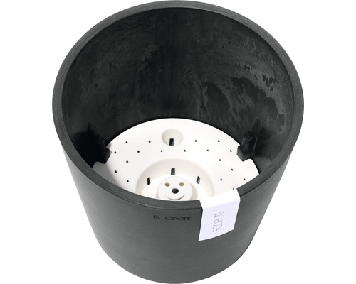 Ecopots Amsterdam plantenpot, kunststof, Ø 20 cm, H 17,5 cm, donkergrijs