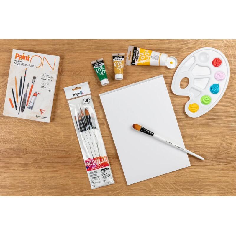 Darwi For You set de 5 pinceaux moyens - Blanc