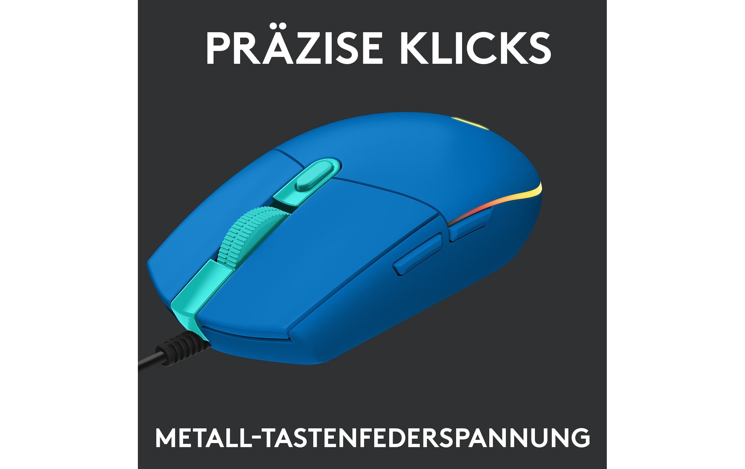 Gaming-Maus G203 Lightsync BlauReaktionsschnelle und leichte USB-Gamingmaus