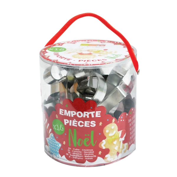 Seau 18 emporte-pièces acier Noël Scrapcooking