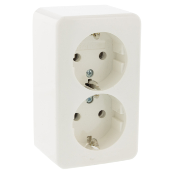 Berker Opbouw Dubbel Stopcontact Wit