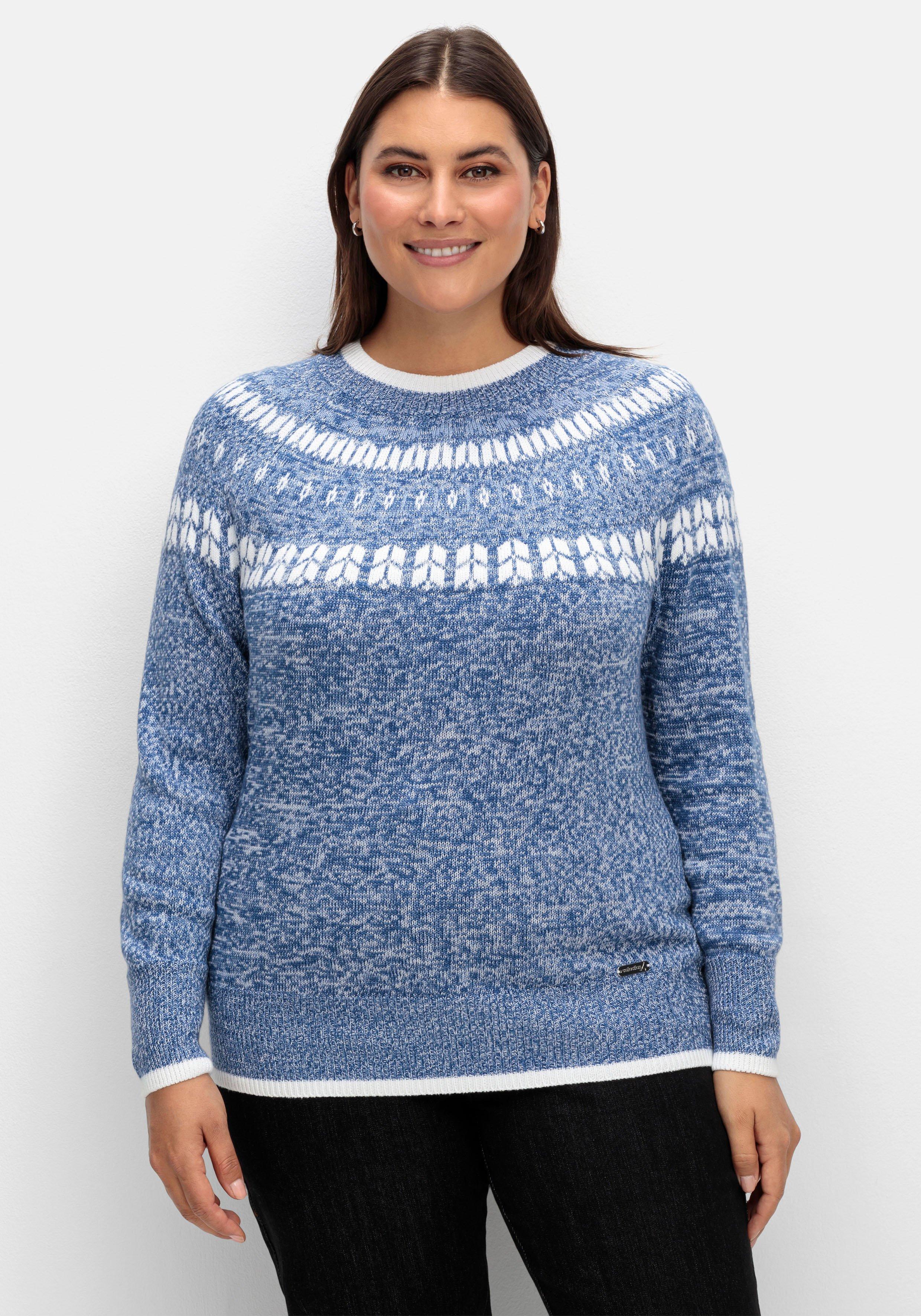 Norwegerpullover in melierter Optik