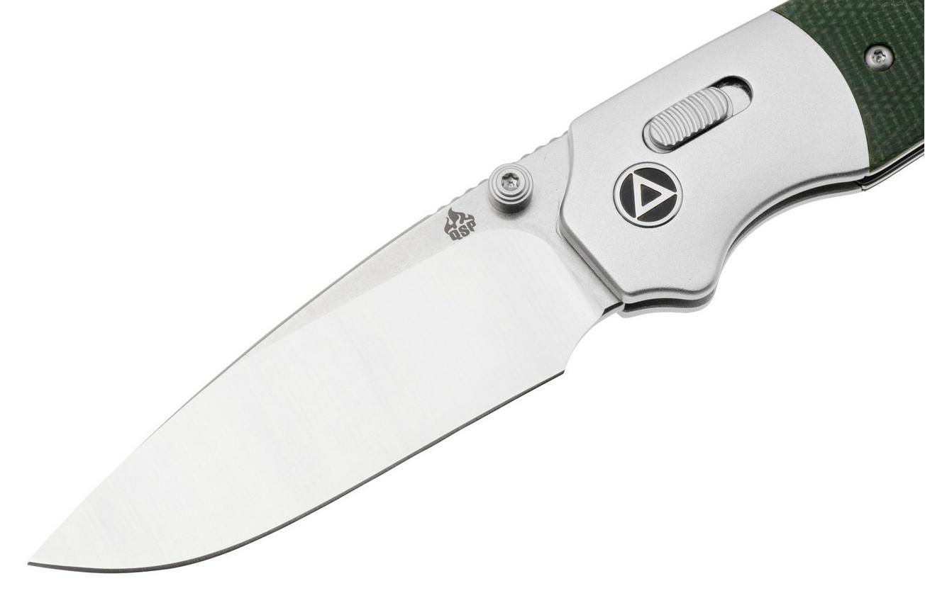 QSP Knife Vault QS157-B1 Stonewashed Green Micarta, zakmes, Jacob Lundquist Design