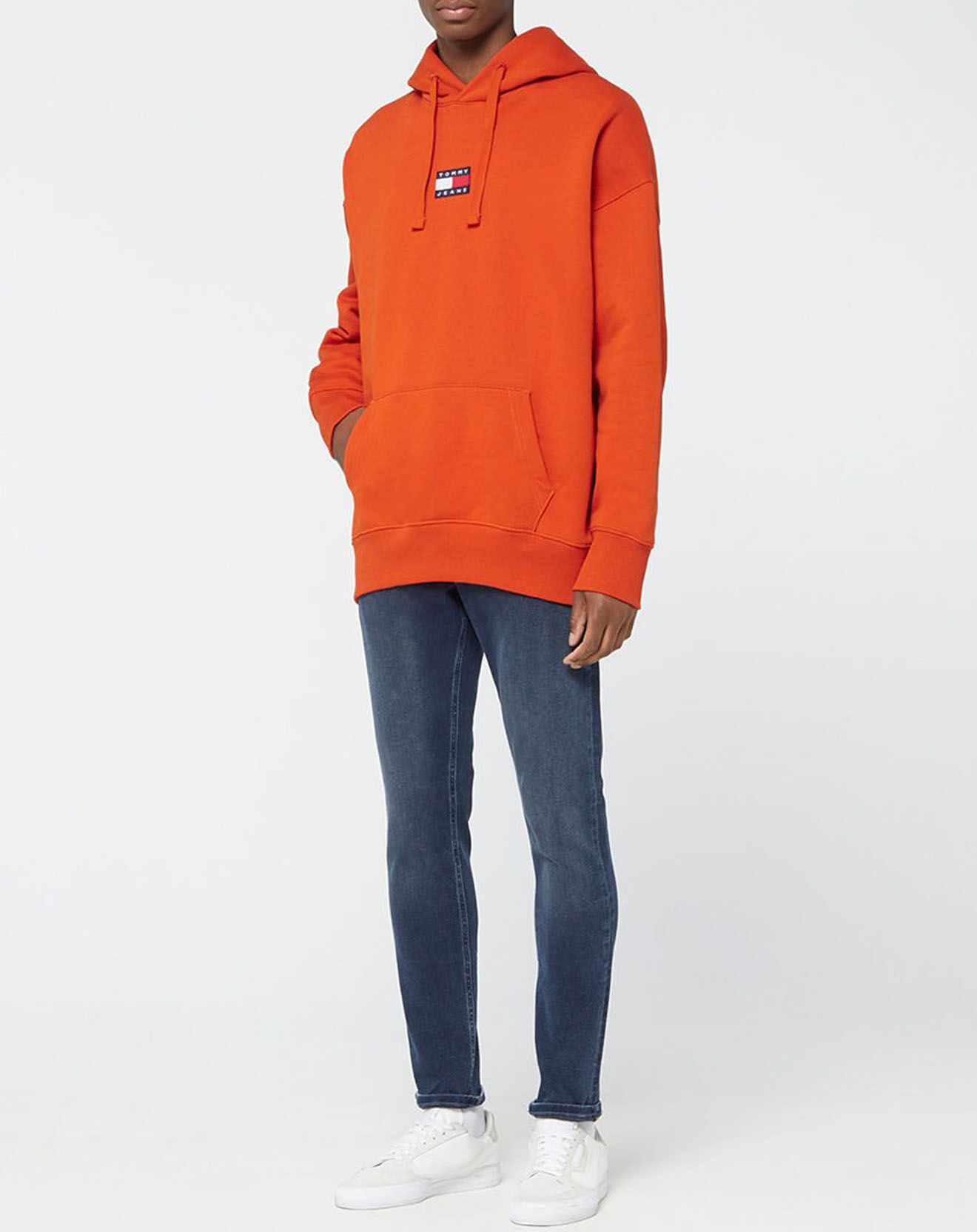 Tommy Jeans Sweat à capuche Tommy Badge orange