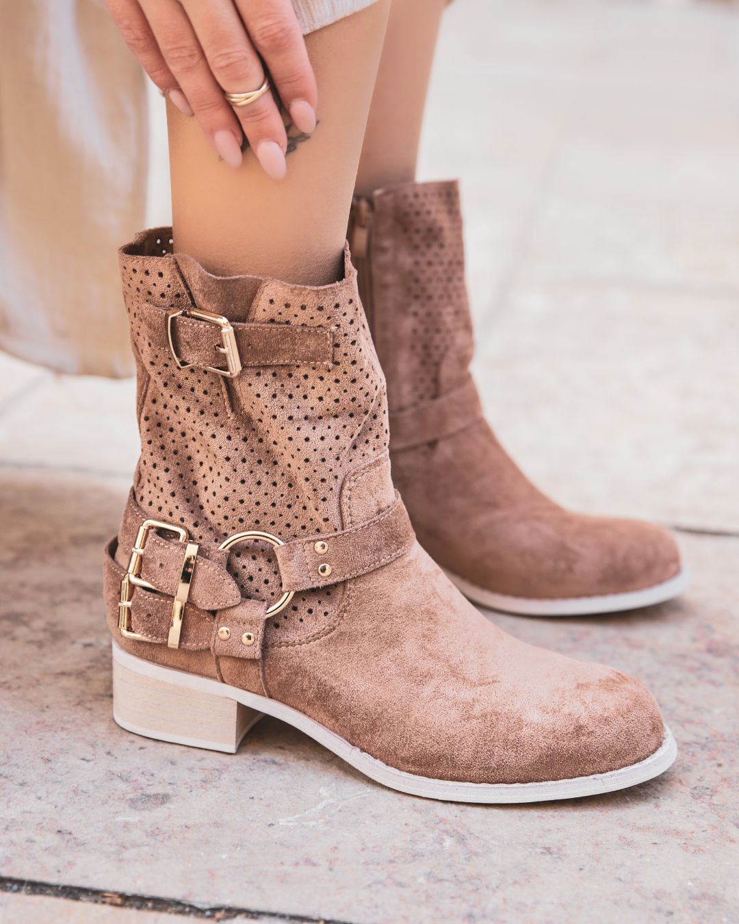 Bottines femme camel à talon - Livia