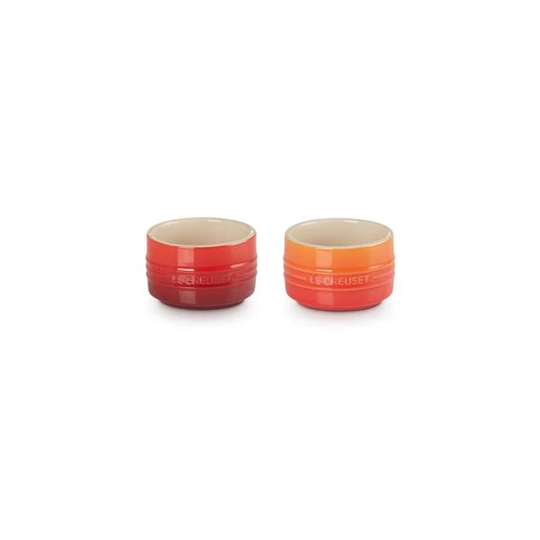 Set de 2 ramequins empilables 200 ml céramique cerise et volcanique Le