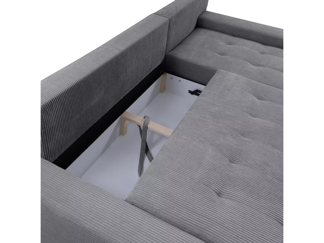 CANAPÉ D'ANGLE avec coffre de rangement Tragel L, gris foncé