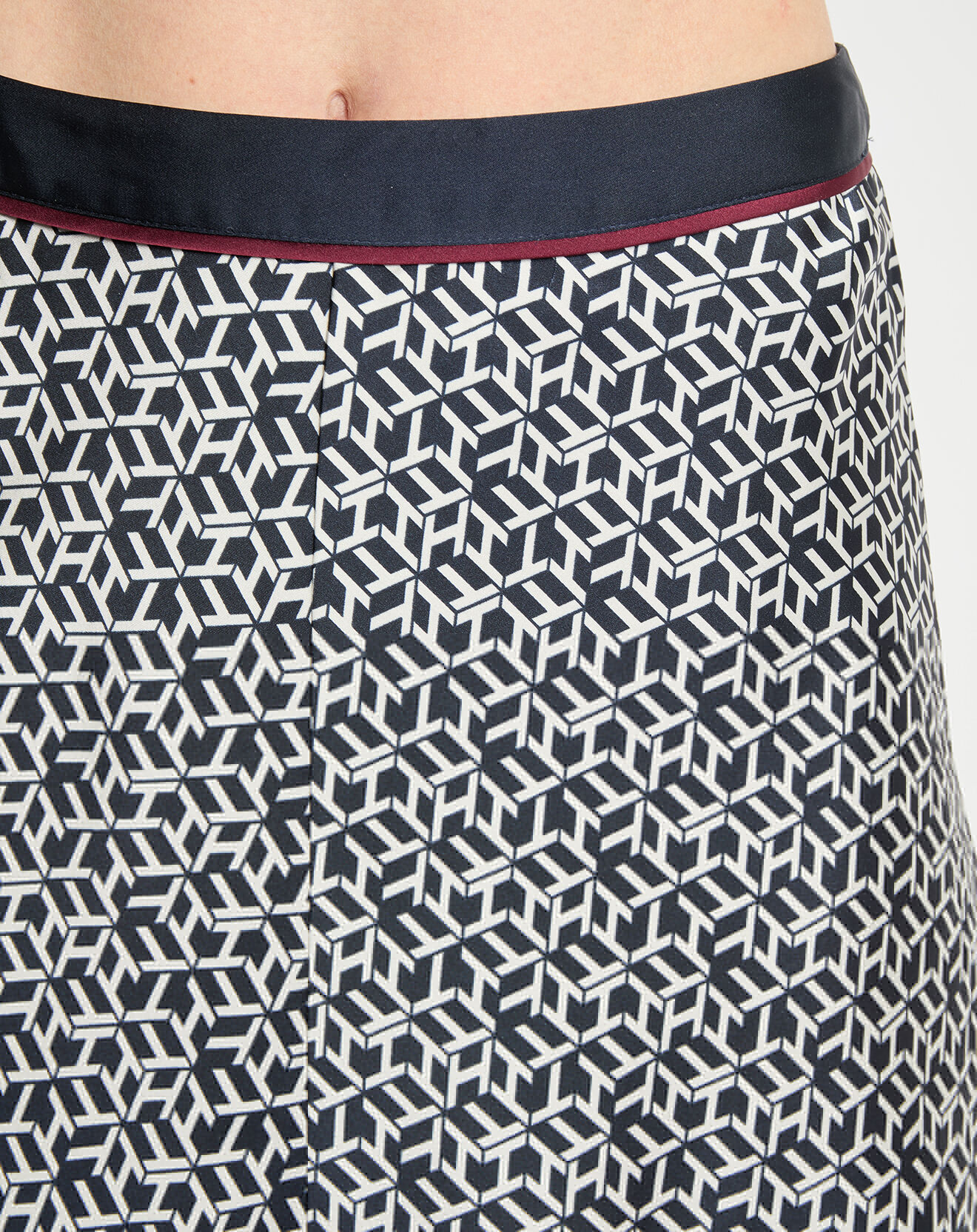 Tommy Hilfiger Jupe midi fluide Icon imprimée noir/blanc