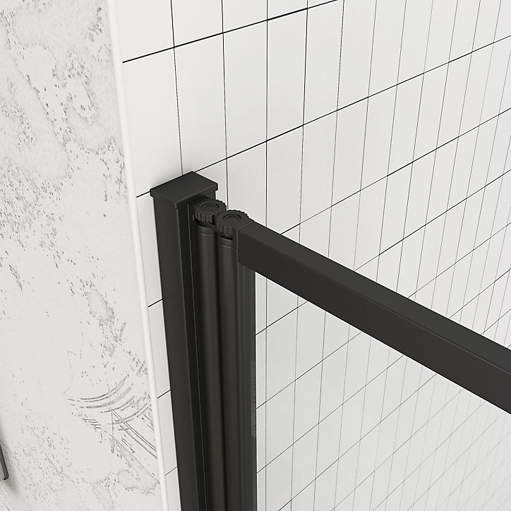 Pare-baignoire avec volet pivotant 70 x 120 cm noir mat Galedo