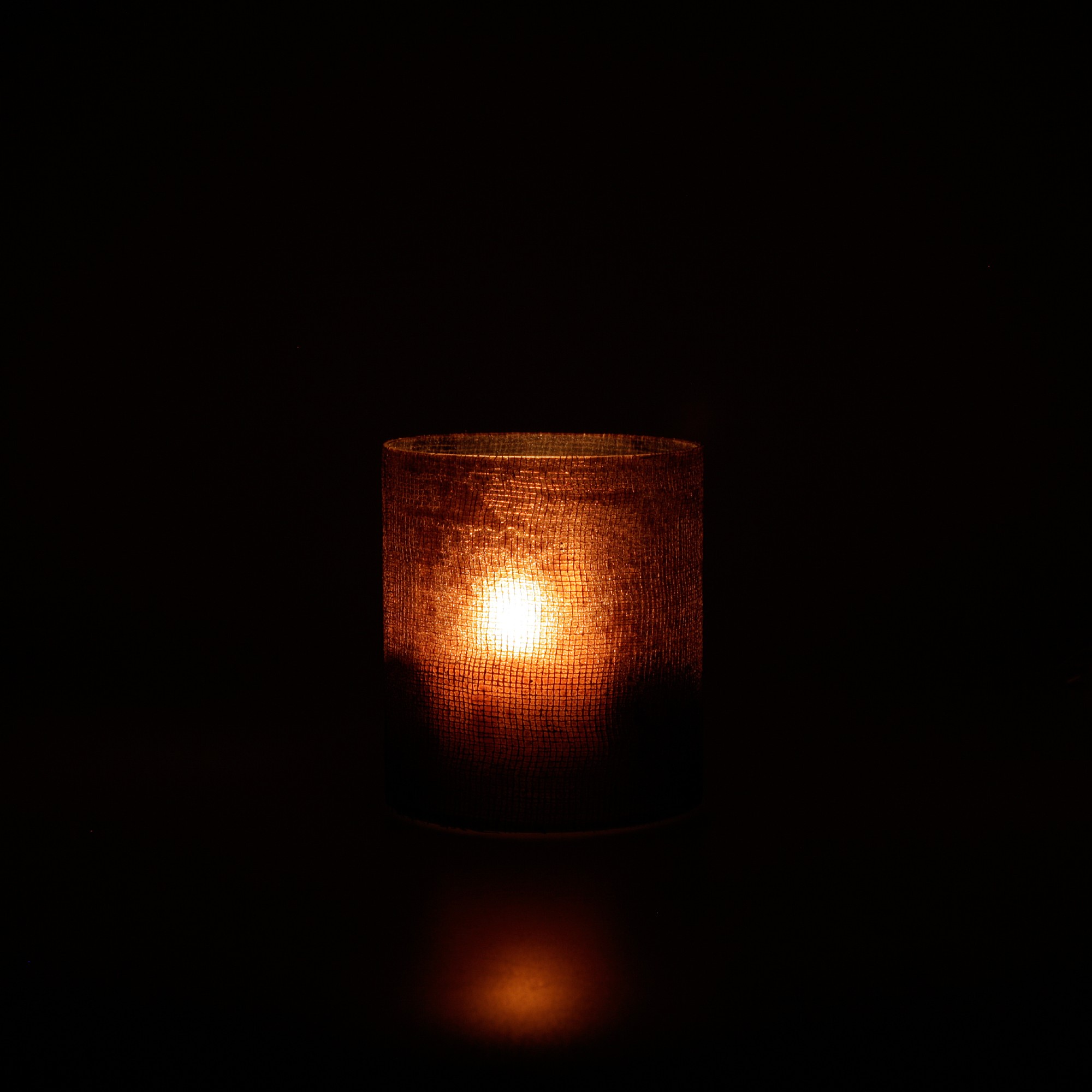 Windlicht 'Maille', braun, Ø 10 cm, H 12 cm von fischer's lagerhaus