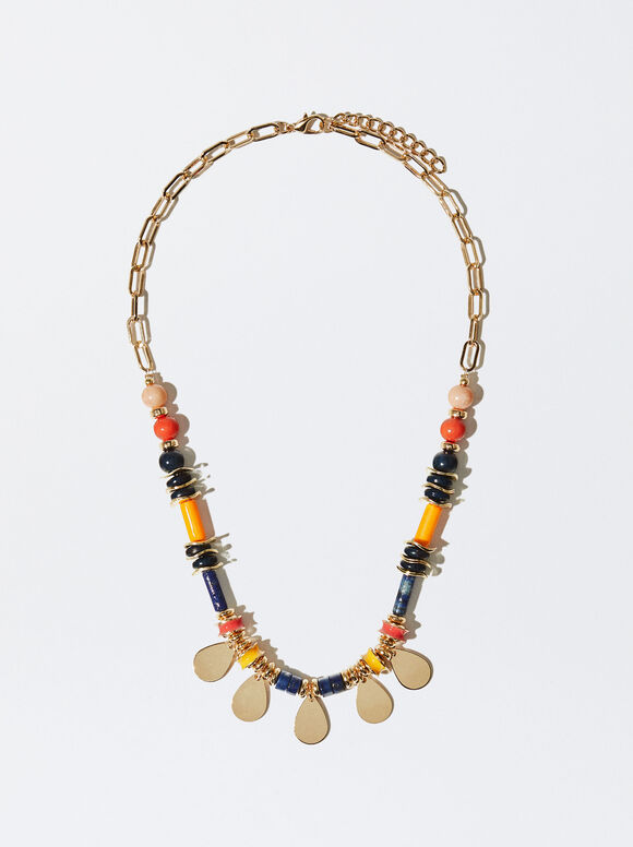Colar com Pedra Semipreciosa - Multicolorido