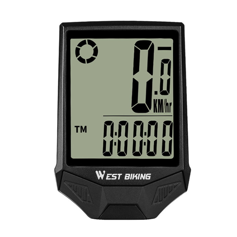 Digitaler Fahrrad Computer Tacho Geschwindigkeitsmesser Kabelloser Kilometer Zähler mit Verlängerter Halterung - Schwarz