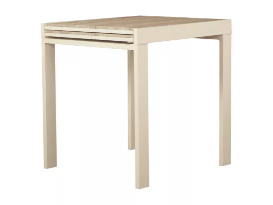 Table de bar de cuisine 70x70 extensible jusqu'à 70x140 cm couleur beige mod. SANREMO par Yelloo