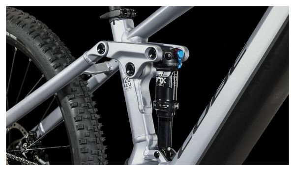 VTT Électrique Tout-Suspendu Cube Stereo Hybrid 120 Race 750 Shimano Deore XT 12V 750 Wh 29'' Argent Polar 2024