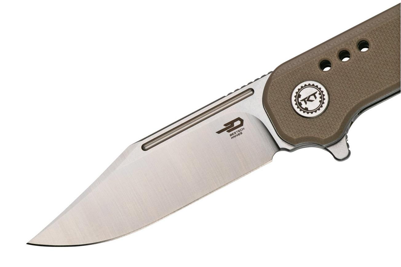 Bestech Syntax BG41B Stonewashed, Beige G10 zakmes